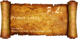 Probst Lotti névjegykártya